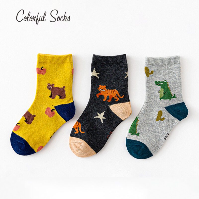 Kids 3-Pack Bear Tiger And Crocodile Colorful Socks - Colorful Socks - Are You Looking For Colorful Socks, Cosy Socks, Or Cute Socks? We'Ve Got Them All! We Provide A Wide Collection Of Colorful Socks For All Ages And All Kinds Of Styles.