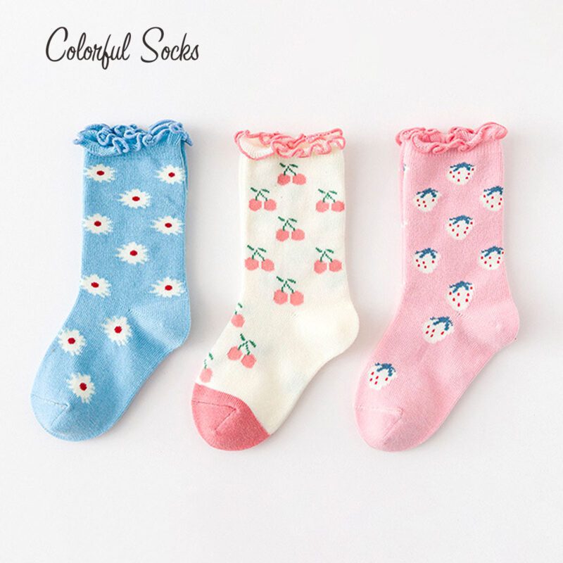 Kids 3-Pack Flowers And Fruit Colorful Socks - Colorful Socks - Are You Looking For Colorful Socks, Cosy Socks, Or Cute Socks? We'Ve Got Them All! We Provide A Wide Collection Of Colorful Socks For All Ages And All Kinds Of Styles.